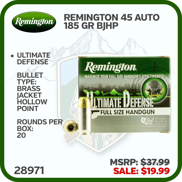 REMINGTON 45 Auto 185gr Bjhp