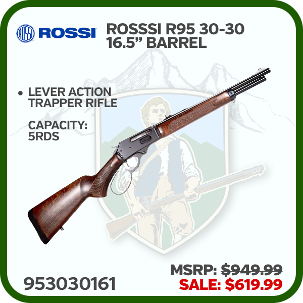 Rossi R95 30- 30 16.5 " 5rd Lever Action Trapper Rifle - Black/Walnut