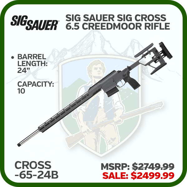 SIG SAUER Sig Cross, 6.5 Creedmoor, Rifle, 24in, Cross, Concrete Gray, Bolt, Fold Prs, Al
