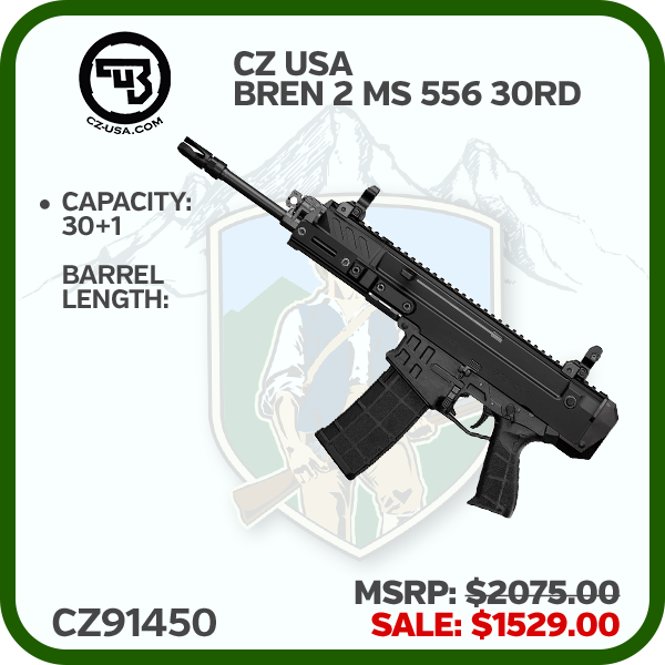 CZ USA Bren 2 Ms 556 30rd 8 `` 1/2x28 Ambi Mag Release