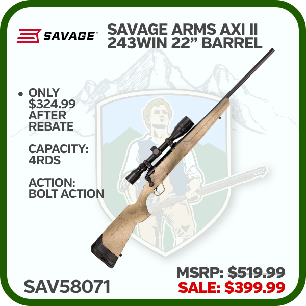 Savage Arms Axis Ii Xp 243 Win 22 " 4rd Bolt Action Rifle