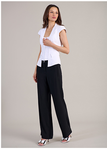 White Structured Top With Attached Vest Detail