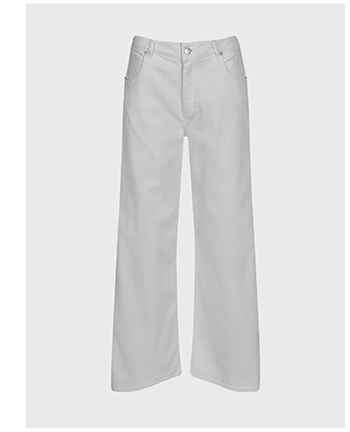 White Wide Leg Jean With Snaps Down the Leg
