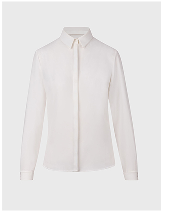 White Long Sleeve Crepe Shirt With French Cuffs