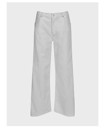White Wide Leg Jean With Snaps Down the Leg