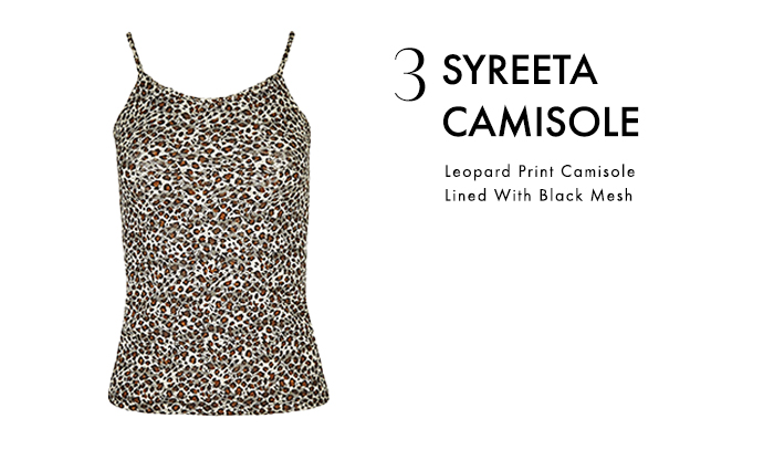 Leopard Print Camisole Lined With Black Mesh