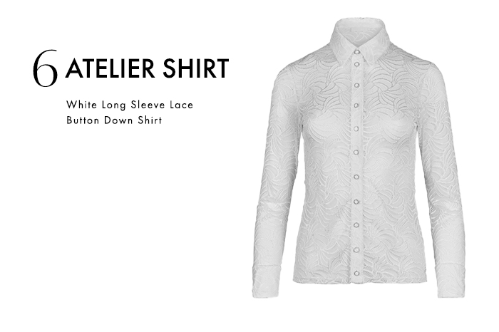 Long Sleeve Lace Button Down Shirt