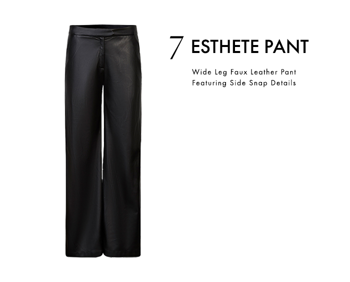 Wide Leg Faux Leather Pant Featuring Side Snap Details