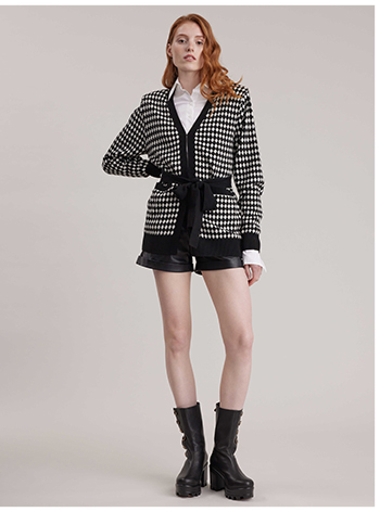 Oversized Wool Cardigan With Hook Closure