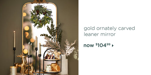Gold Ornatelu Carved Leaner Mirror