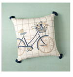 Birdie on a Bicycle Throw Pillow