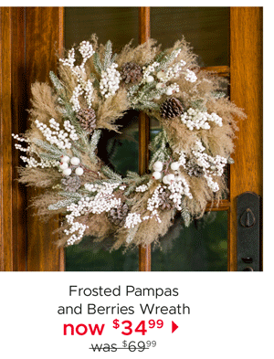 Frosted Pampas and Berries Wreath
