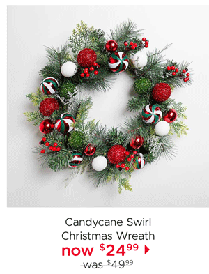 Candycane Swirl Christmas Wreath