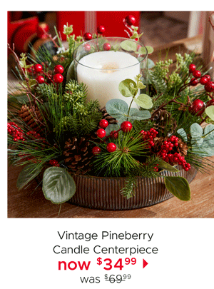 Vintage Pineberry Candle Centerpiece
