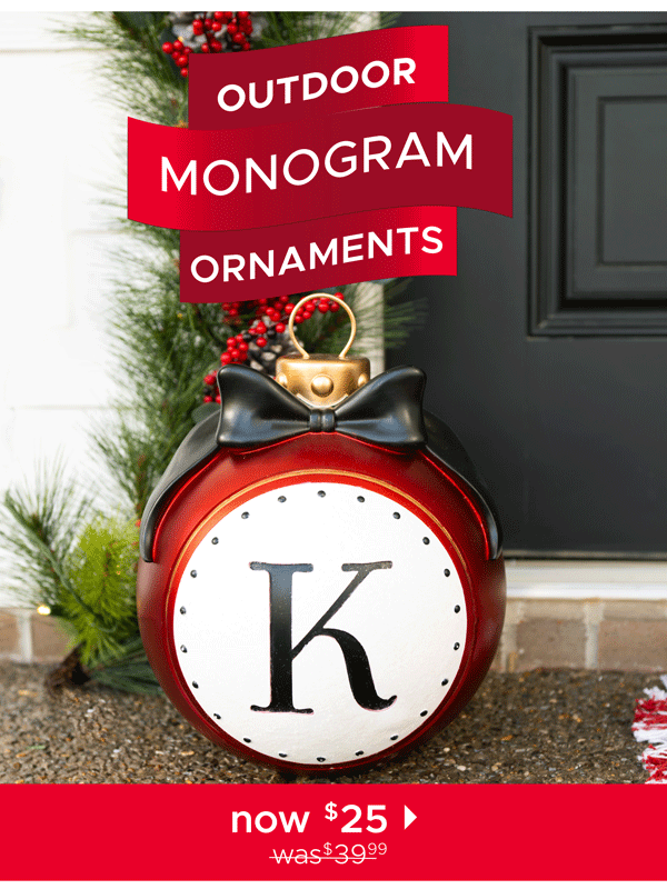 Outdoor Monogram Ornaments