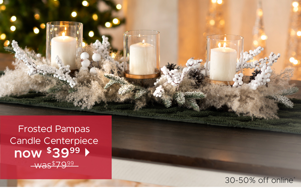Frosted Pampas Candle Centerpiece