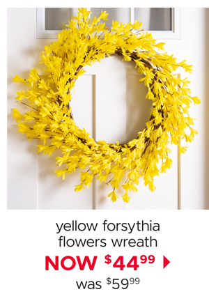 Yellow Forsythia Flowers Wreath