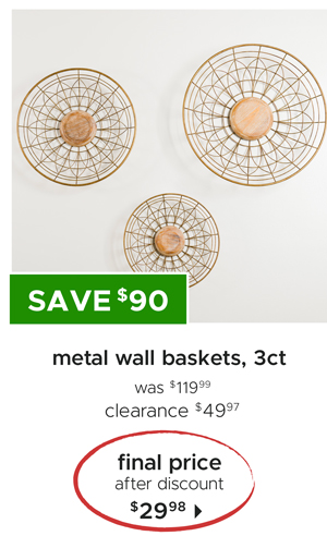 Metal Wall Baskets, 3ct