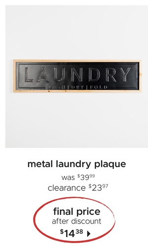 Metal Laundry Plaque