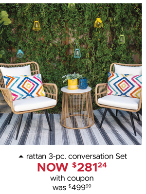 Rattan 3-PC Conversation Set