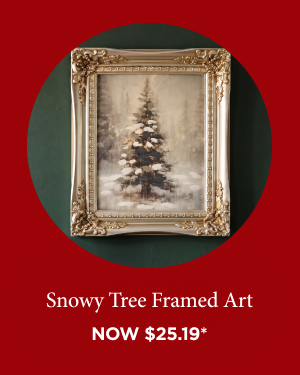Snowy Tree with Ornate Framed Art