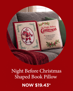 Night Before Christmas Book Shaped Pillow
