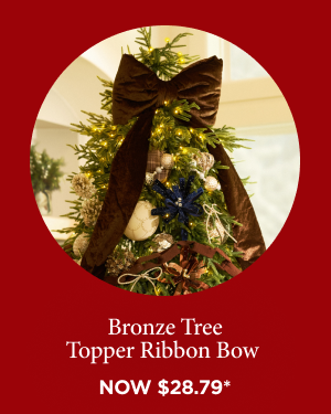 Bronze Tree Topper Ribbon Bow