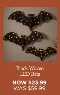 Black Woven LED Bats Set