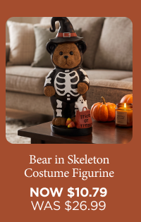 Bear in Skeleton Costume Figurine