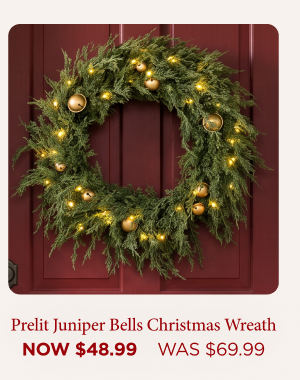 Pre-Lit Juniper Bells Christmas Wreath