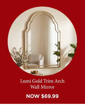 Lumi Gold Trim Arch Wall Mirror