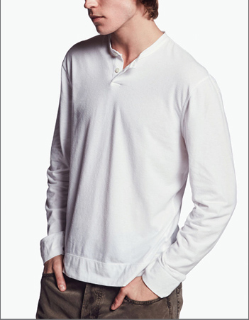 BRUSHED STRETCH JERSEY HENLEY