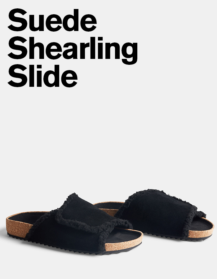 Suede Shearling Slide
