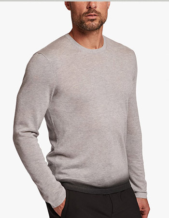 SEMI WORSTED CASHMERE DIP DYED CREW