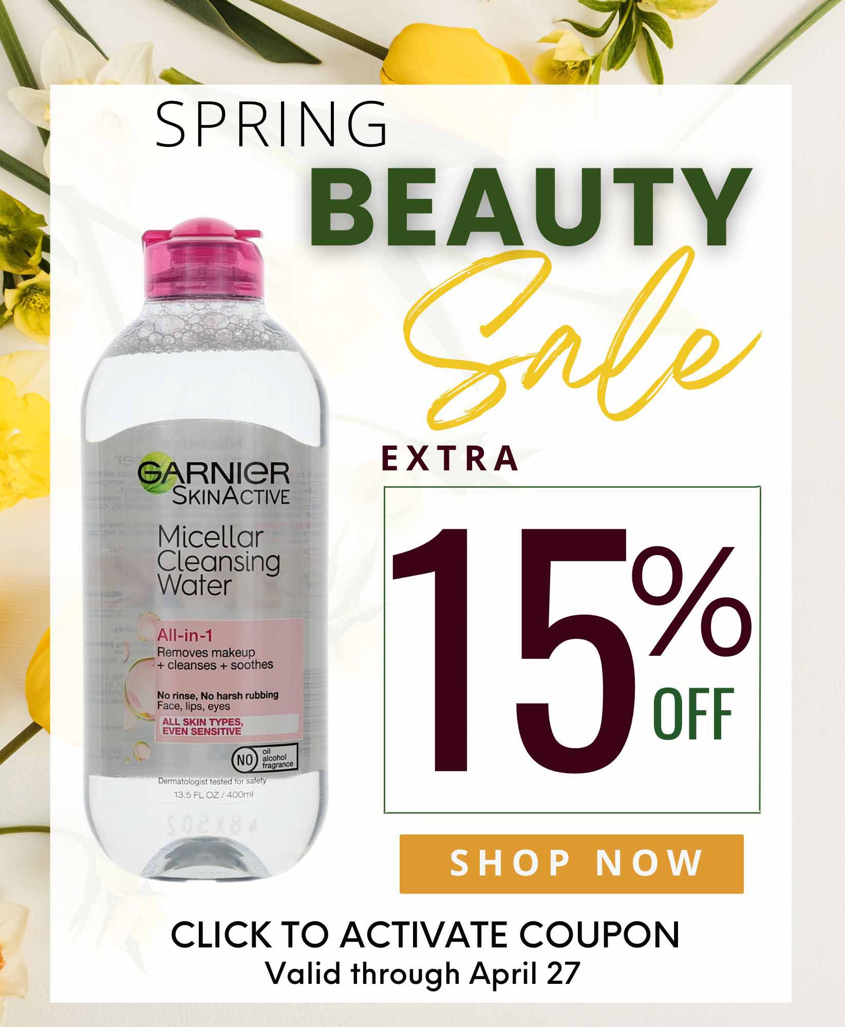 Skin Care - 15% off use link below to activate. Expires 4/27/2024