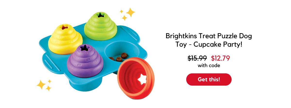 Brightkins Treat Puzzle Dog Toy - Cupcake Party!