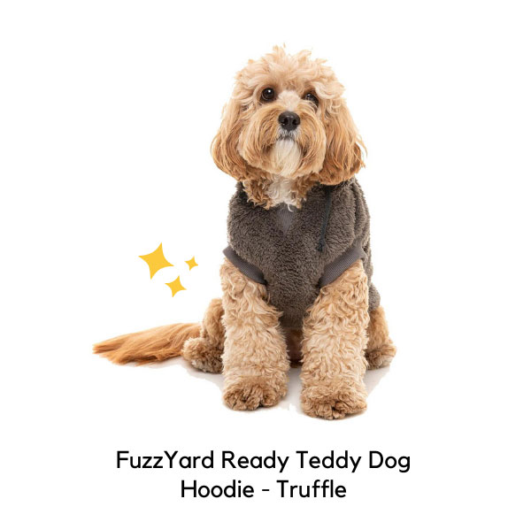 FuzzYard Ready Teddy Dog Hoodie - Truffle