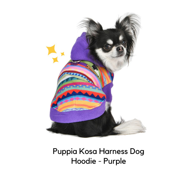Puppia Kosa Harness Dog Hoodie - Purple