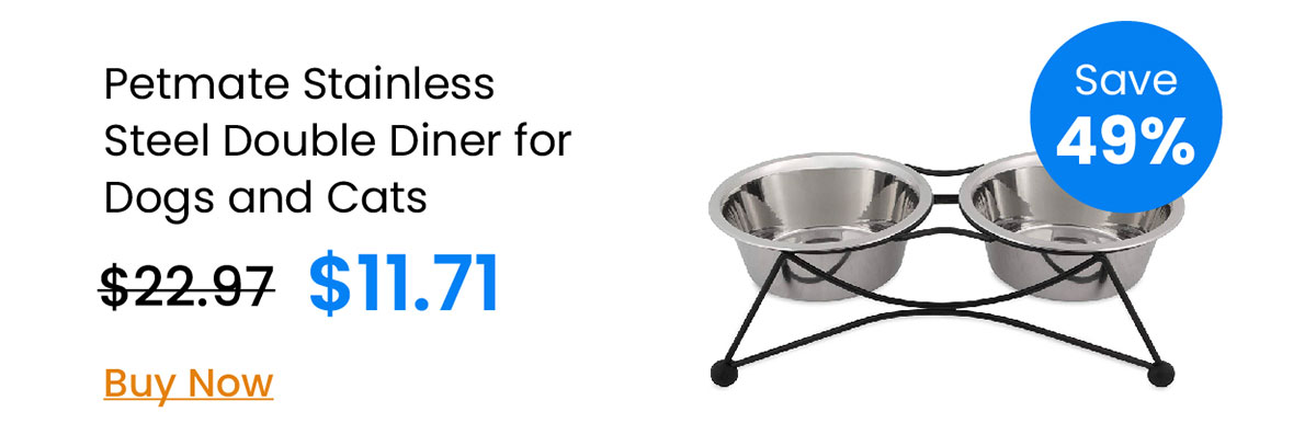 Petmate Stainless Steel Double Diner for Dogs and Cats