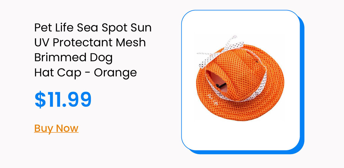 Pet Life Sea Spot Sun UV Protectant Mesh Brimmed Dog Hat Cap - Orange