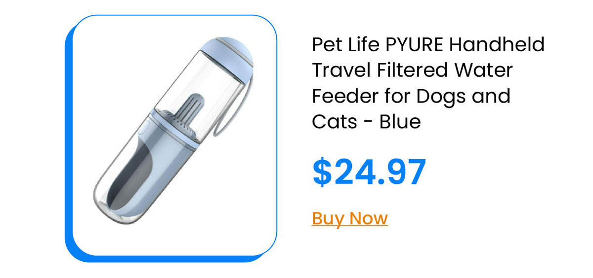 Pet Life PYURE Handheld Travel Filtered Water Feeder for Dogs and Cats