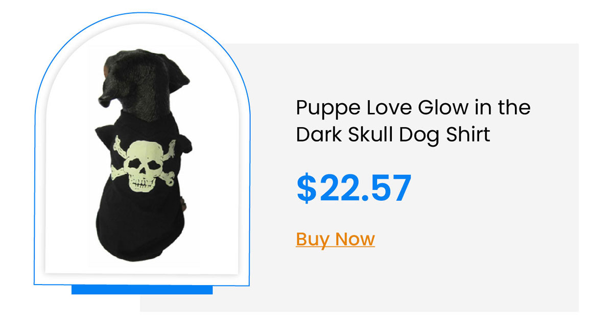 Puppe Love Glow in the Dark Skull Dog Shirt