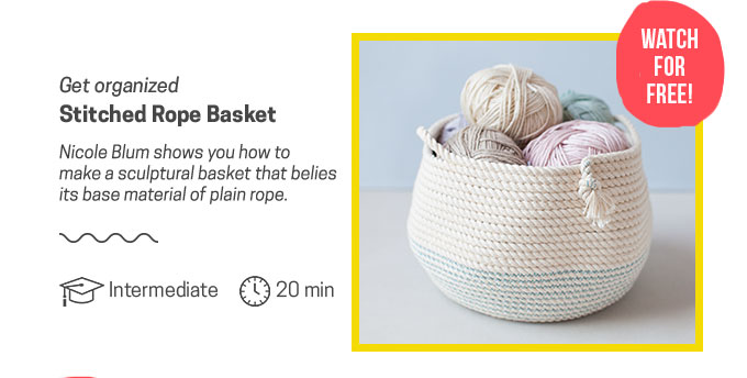 Make a stitched rope basket and get organized
