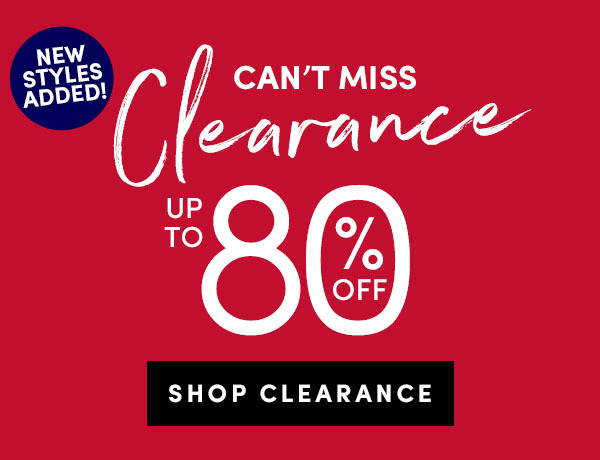 Can't Miss Clearance: Up to 80% Off