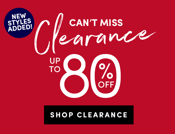 Can't Miss Clearance: Up to 80% Off