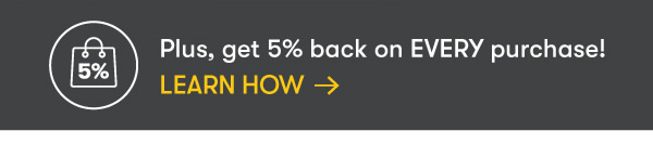 Get up to 5% back on every purchase