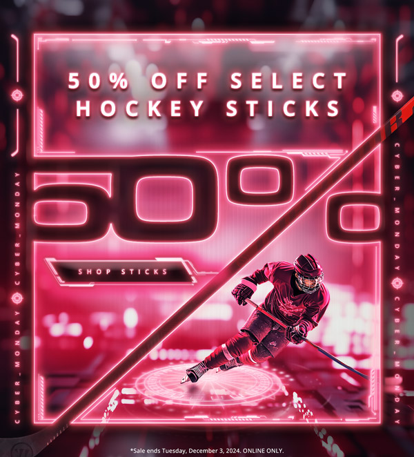 Cyber Monday Sale: 50% Off Select Hockey Sticks