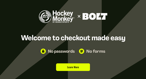 HockeyMonkey X Bolt Checkout: Welcome to checkout made easy