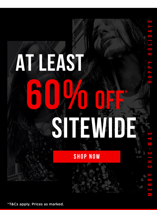 At Least 60% Off* Sitewide