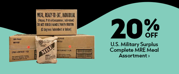 U.S. Military Surplus Complete MRE Meal Assortment, 12 Pack